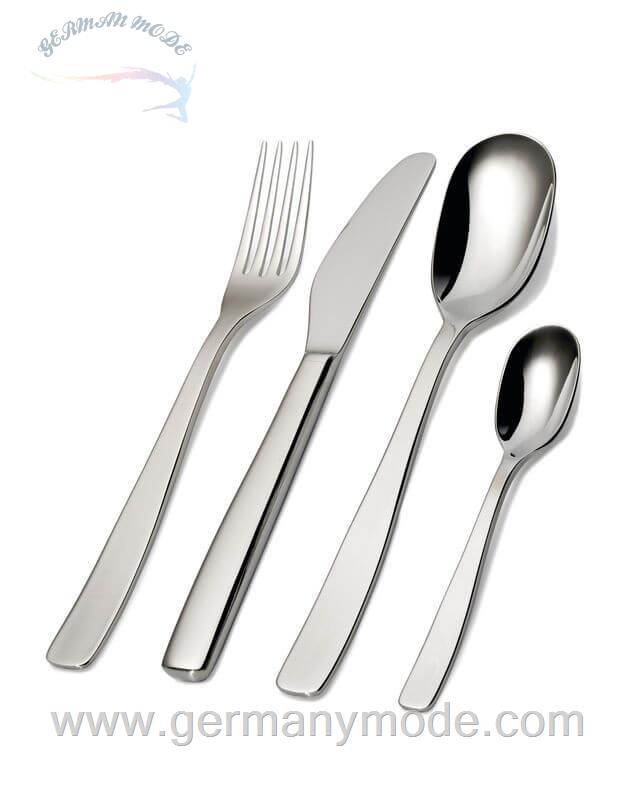 سرویس قاشق چنگال 24 پارچه السی ایتالیا Alessi KnifeForkSpoon 24-teilig 18/10 poliert mit Zylinderblockmesser