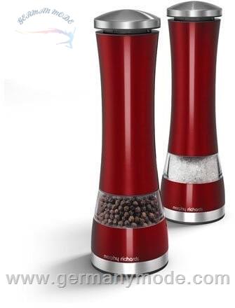 ست آسیاب نمک و فلفل مورفی ریچاردز انگلستان Morphy Richards elektronische Salz- und Pfeffermühle 22 x 6-5 cm rot