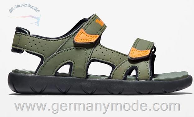 صندل نوجوان تیمبرلند آمریکا TIMBERLAND PERKINS ROW SANDALE MIT DOPPELRIEMEN FÜR KINDER IN DUNKELGRÜN