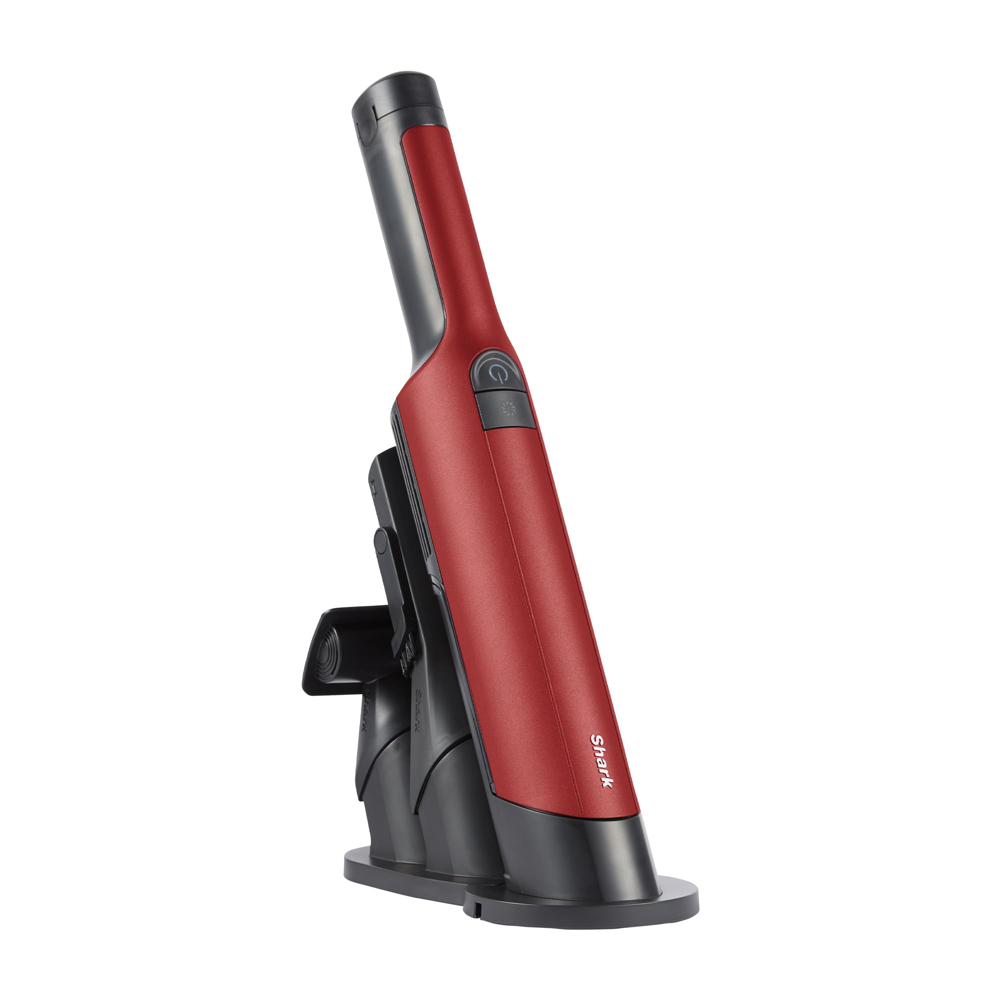 جارو شارژی دستی شارک آمریکا Shark WandVac 2.0، کوچک و سبک، جارو برقی دستی بی سیم قدرتمند با حالت تقویت، ابزارهای حیوان خانگی و گرد و غبار/شکاف، پایه شارژ، قرمز نارنجی، WV270EUSB
