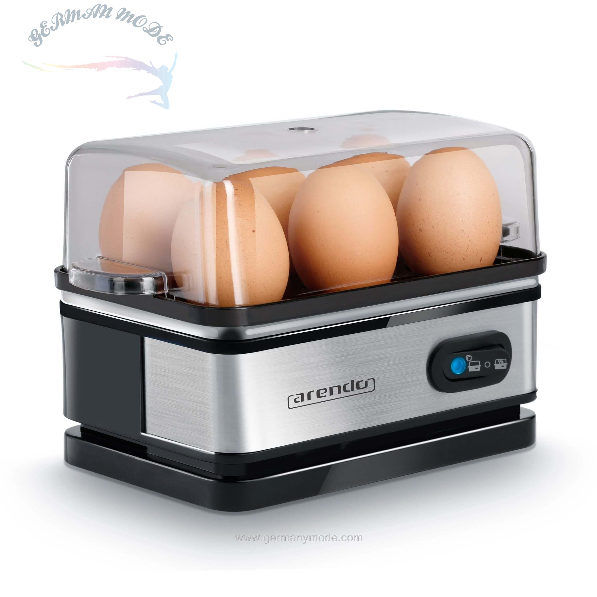 تخم مرغ پز آرندو آلمان Arendo Eierkocher- Anzahl Eier- 6 St- 400 W- silber-schwarz