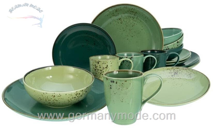 سرویس غذاخوری سفالی 16 پارچه 4 نفره کراتیبل CreaTable Kombiservice Nature Collection (16-tlg.) Green Life