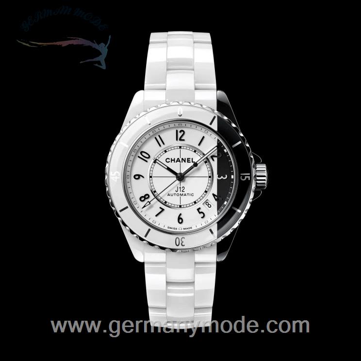ساعت مچی زنانه مردانه سرامیکی الماس نشان شنل فرانسه CHANEL J12 PARADOX UHR KALIBER 12.1, 38 MM H6515