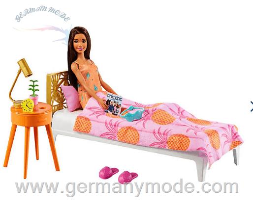 عروسک باربی و اتاق خواب Mattel Barbie Möbel-Spielset Schlafzimmer mit Puppe, Puppenhaus-Möbel
