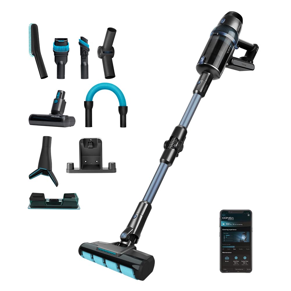 جارو شارژی سکوتک اسپانیا Cecotec مدل Conga Rockstar 3000 Advance Ergowet Connected IA وات ۶۸۰ و ۲۶ کیلوپاسکال، ۲۳۰ وات، هوش مصنوعی