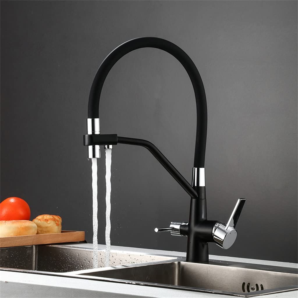 خرید از آمازون - DREANNI Chrom Gefiltert Küchenarmaturen Reinigung Kran Für Küche Pull Out 360 Rotation Deck Mounted Heißes Kaltes Wasser Mixer Waschbecken Wasserhähne/D/As The Picture Shows As The Picture Shows D