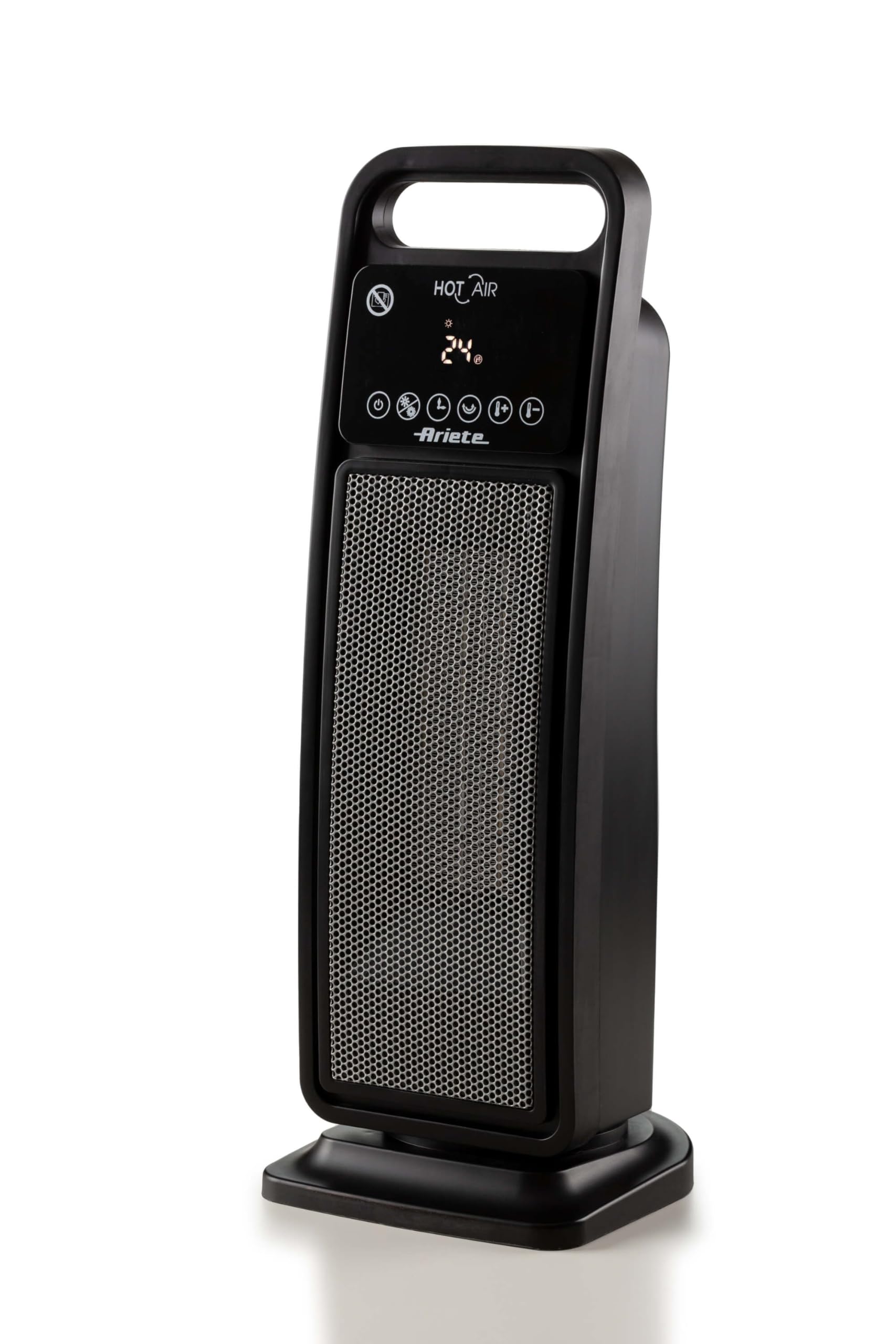 بخاری برج برقی Ariete 8212، 2000 وات، عملکرد تهویه، عملکرد نوسان، تایمر تا 8 ساعت، صفحه نمایش LED، فناوری سرامیک، مصرف کم برق، بخاری برج برقی مشکی