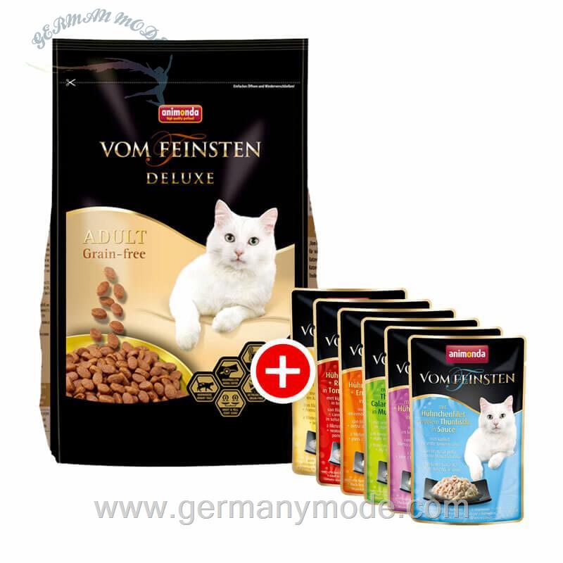 غذا خشک گربه مختلط بزرگسالان انیموندا کارنی آلمان Vom Feinsten Deluxe Adult Mischfütterungsset 2tlg- 1-75kg Trockenfutter + 6x50g Mixpaket