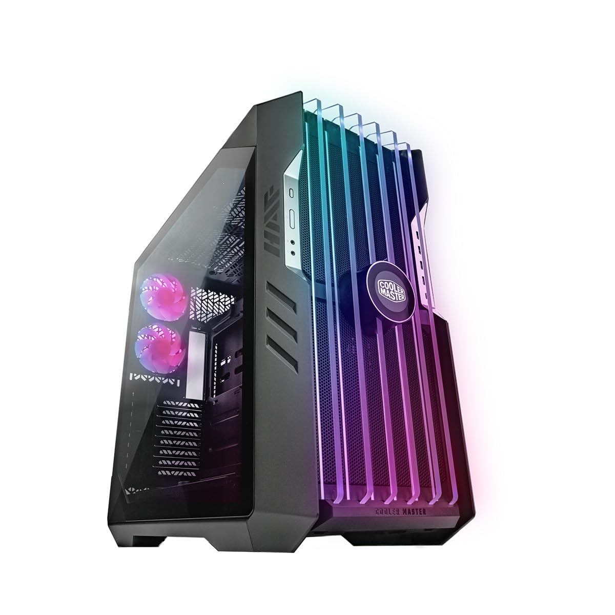 خرید از آمازون - کیس کامپیوتر Cooler Master HAF 700 EVO - برج بزرگ با 5 عدد فن از پیش نصب شده، سازگاری E-ATX، براکت‌های خنک‌کننده چرخان، خنک‌کننده جریان هوا بالا، نمایشگر LCD بی‌درنگ، پره‌های ARGB با نور لبه ARGB HAF 700 EVO