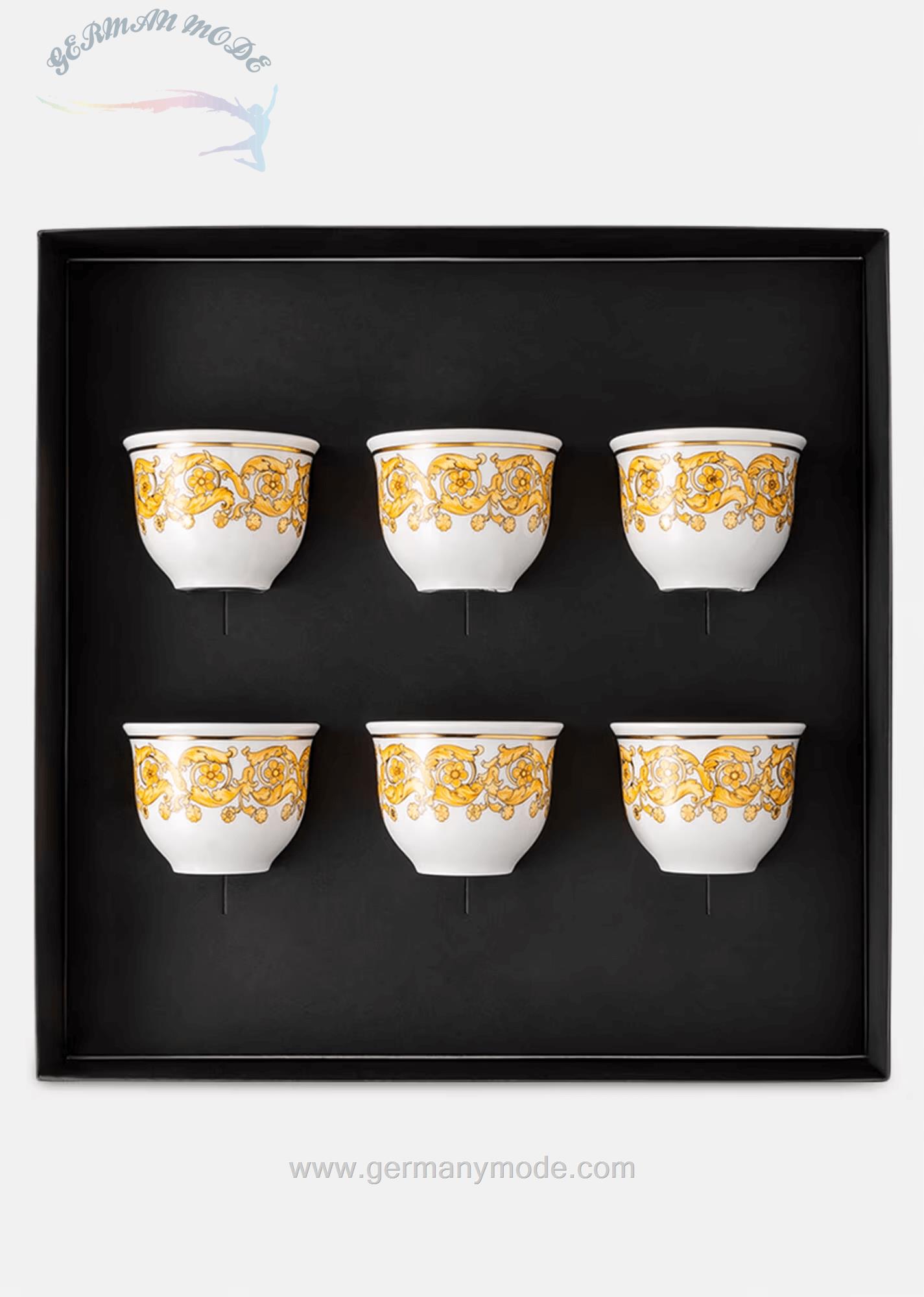 سرویس فنجان 6 نفره ورساچه ایتالیا VERSACE MEDUSA RHAPSODY ESPRESSO TASSEN 6ER-SET