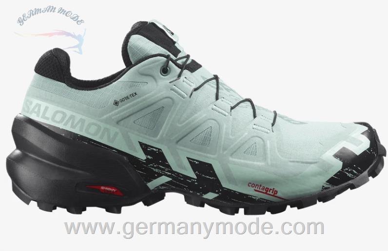 کتانی تریل رانینگ دو کوهستان زنانه سالامون فرانسه SALOMON SPEEDCROSS 6 GORE TEX Trailrunning Schuhe Damen Aquifer Black Yucca