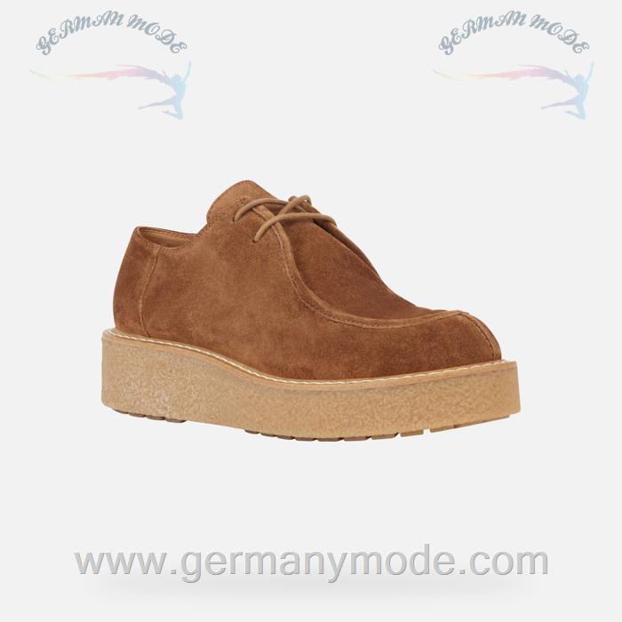کفش زنانه جی اوکس ایتالیا GEOX WILDLEDERSCHUHE Elidea Dame Tabak