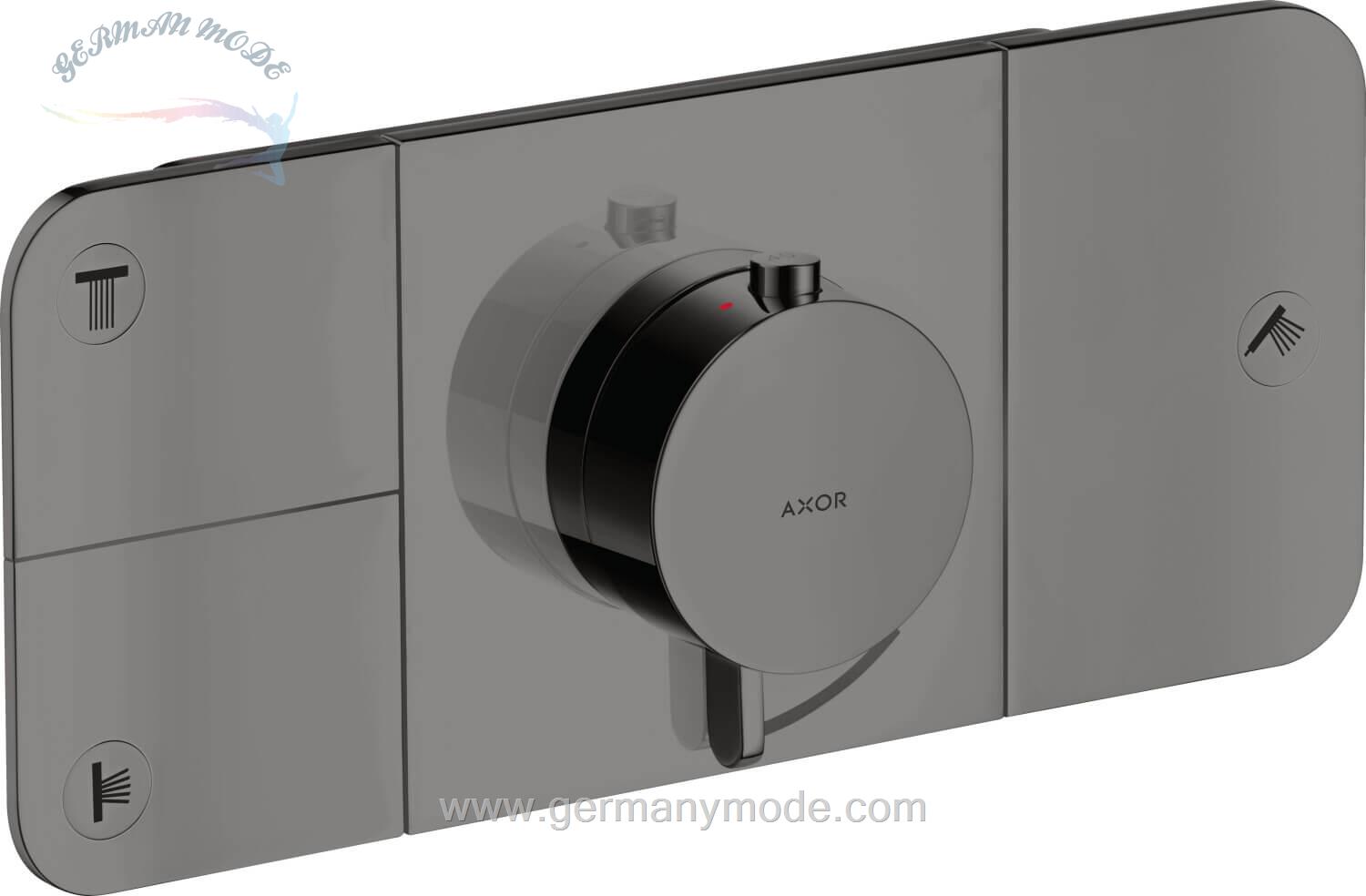 شیر حمام توکار هانس گروهه آلمان Hansgrohe Axor One Thermostatmodul Unterputz für 3 Verbraucher  45713 Polished Black Chrome 45713330