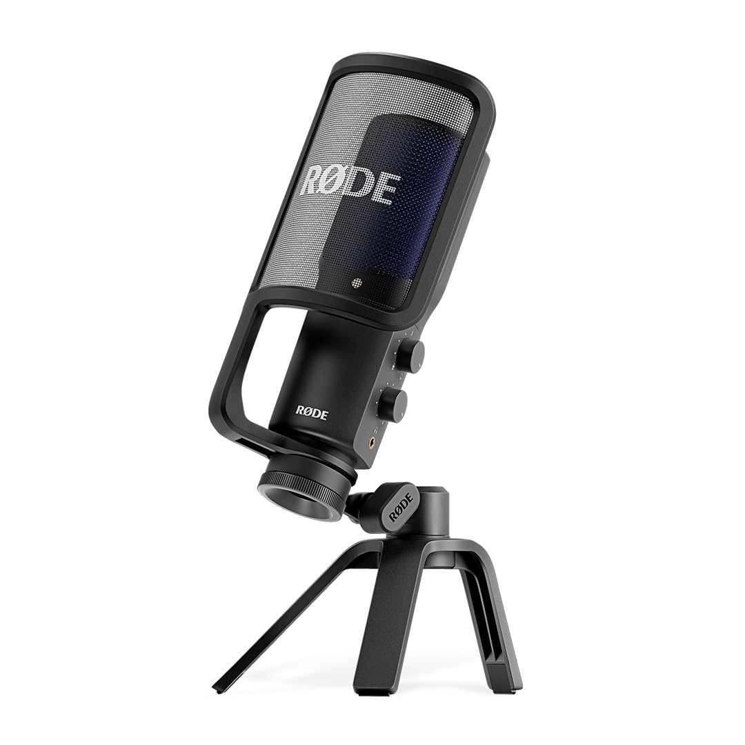 خرید از آمازون - میکروفون USB حرفه ای RØDE NT-USB+ برای ضبط صداهای حرفه ای مستقیماً روی رایانه یا دستگاه تلفن همراه، مشکی Single NTUSB+