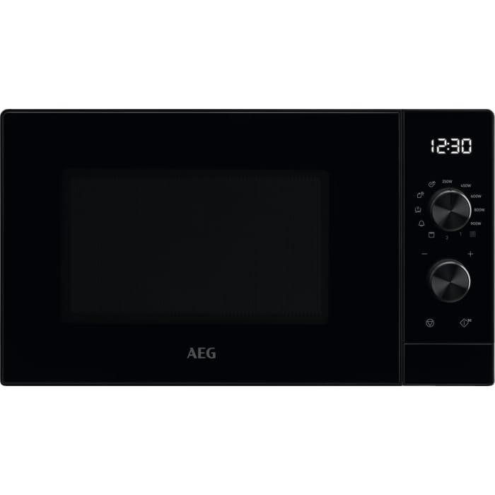 مایکروویو ایستاده AEG MFB252DB با قابلیت گریل - 25 لیتر، 900 وات، 7 سطح قدرت، فناوری اینورتر، قابلیت یخ‌زدایی، روشنایی LED، فضای داخلی استیل ضد زنگ، دیگ بخار، مشکی 25 لیتر