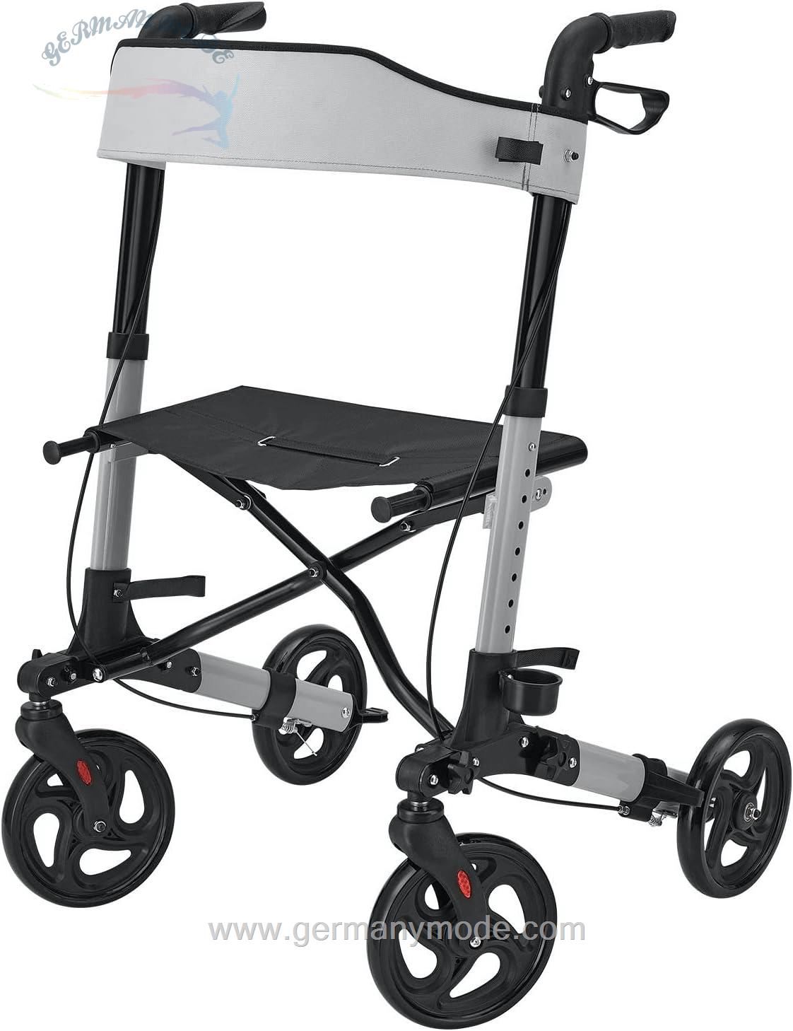 واکر ویلچر رولاتور تاشو جاسکیس Juskys Rollator Vital grau