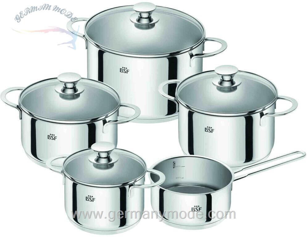 سرویس قابلمه 5 پارچه بی اس اف زولینگ آلمان BSF 74000 000 0 Bordeaux Kochgeschirrset 5 teilig