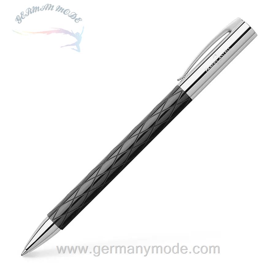 خودکار مشکی فابرکاستل آلمان FABER CASTELL Ambition Rhombus Drehkugelschreiber B schwarz