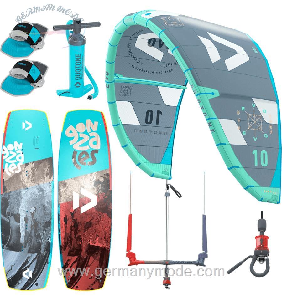 ست کایت 12 متر برد کایت کنترل بار دستگیره پمپ باد دوتون DUOTONE EVO 12M + GONZALES 2023 KITESURF COMPLETE PACKAGE
