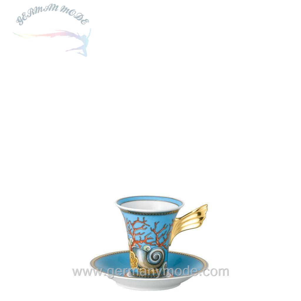 فنجان نعلبکی روزنتال آلمان Rosenthal meets Versace Tasse Ikarus Les Tresors de la Mer Kaffeetasse 2 tlg Porzellan