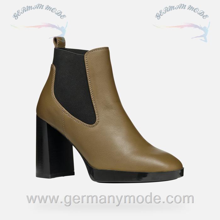 نیم بوت زنانه جی اوکس ایتالیا GEOX STIEFELETTEN MIT HOHEM ABSATZ Teulada Dame Grün/Schwarz