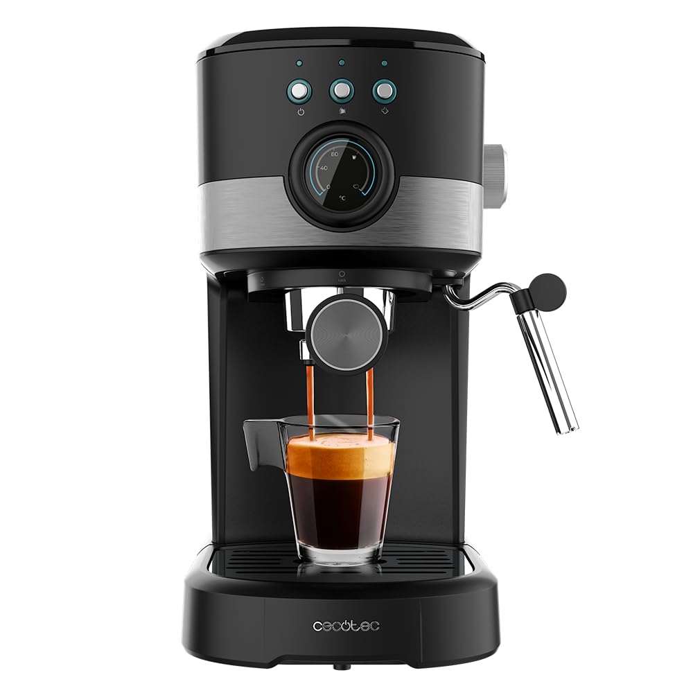 اسپرسو ساز سکوتک اسپانیا Cecotec مدل Power Espresso 20 Pecan Pro. ۱۱۰۰ وات، فناوری ForceAroma با ۲۰ بار فشار، نازل بخار قابل تنظیم، دهانه دوتایی، گرمکن فنجان، قاشق پیمانه و دستگیره