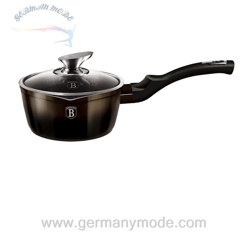 قابلمه 16 سانت درب دار برلینگر هاوس مجارستان BerlingerHaus SAUCEPAN BERLINGER HAUS BH/6603 METALLIC LINE SHINY BLACK EDITION