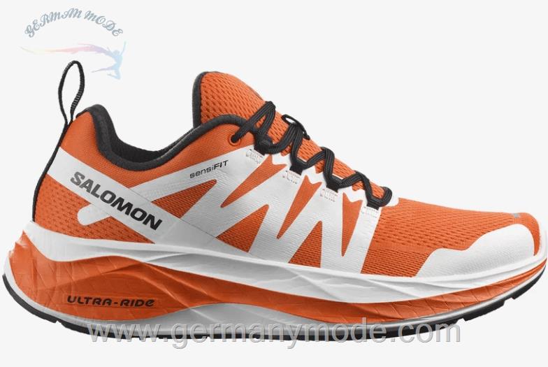 کتانی پیاده روی مردانه سالامون فرانسه SALOMON GLIDE MAX Laufschuhe Herren Vibrant Orange / White / Black