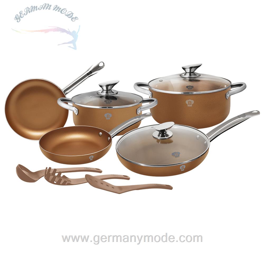سرویس قابلمه کفگیر ملاقه 11 پارچه برلینگر هاوس مجارستان BerlingerHaus11-PIECE COOKWARE SET BLAUMANN BL 3342 LE CHEF LINE