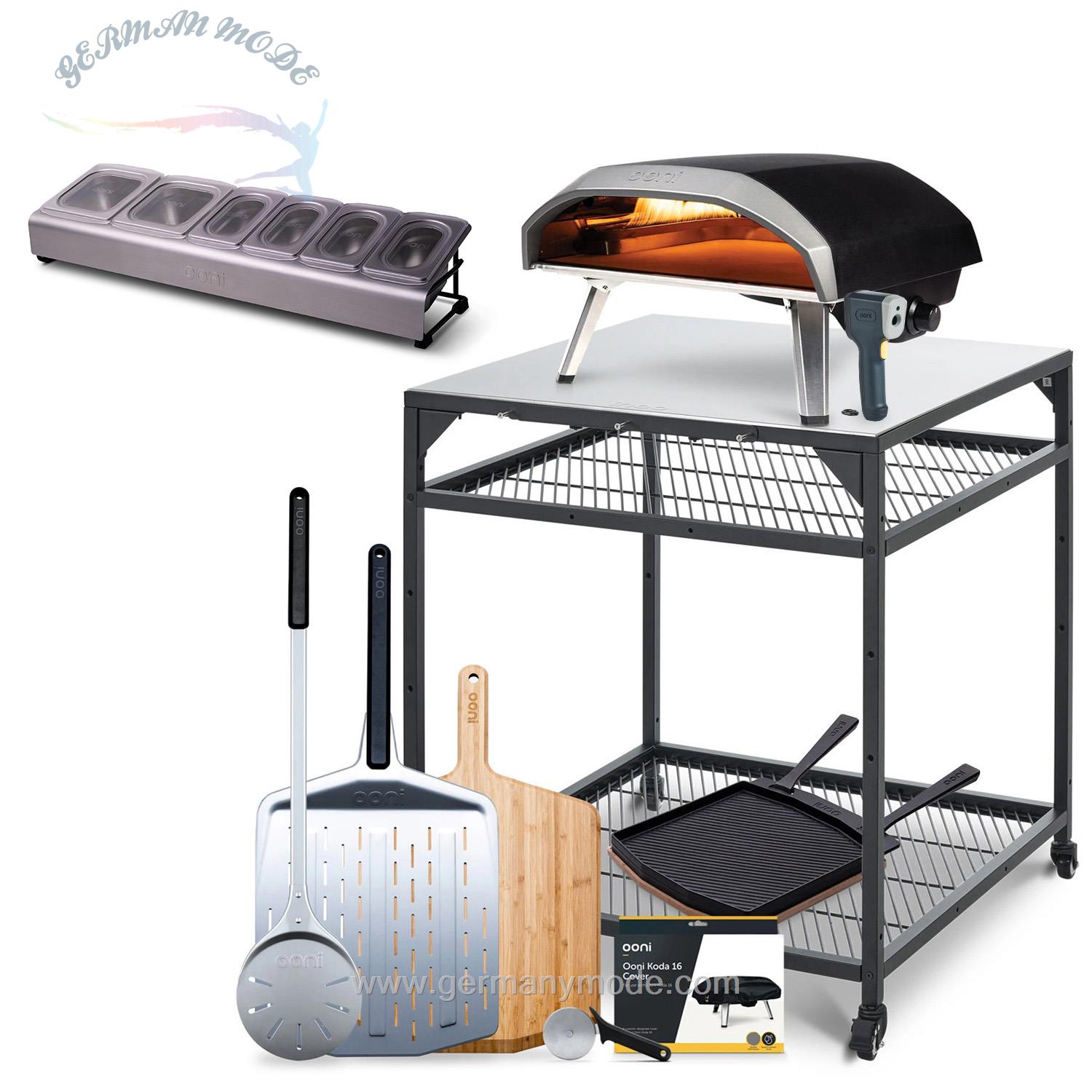 فر پیتزا گازی خانگی اونی اسکاتلند Ooni Koda 16 Pizzaofen Paket Profi (10-tlg.)