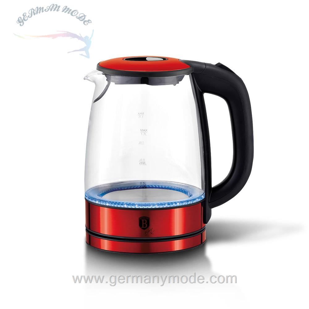 کتری برقی برلینگر هاوس مجارستان BerlingerHaus ELECTRIC GLASS KETTLE BERLINGER HAUS BH-9117 METALLIC LINE BURGUNDY EDITION