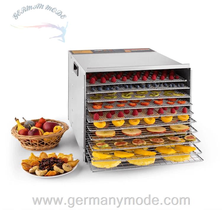 خشک کن میوه کلارشتاین آلمان Klarstein Fruit Jerky Steel 6 Dörrautomat Silber 68 C 630 watt 10 Etagen