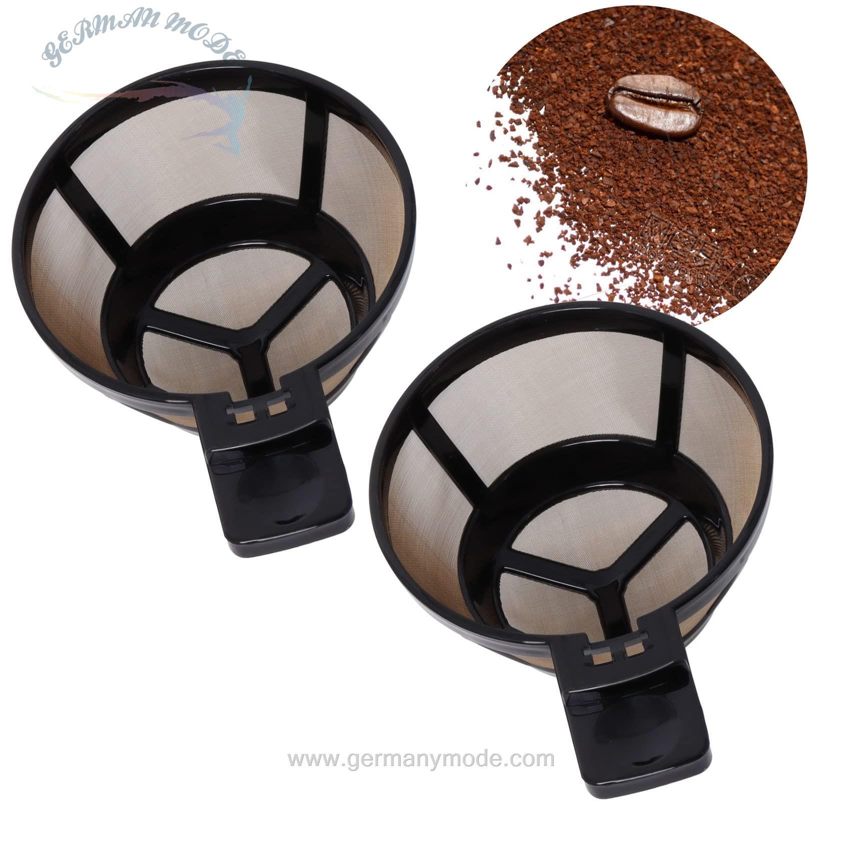 فیلتر سبد قهوه همیلتون قابل استفاده مجدد طلایی سازگار با لوازم جانبی Hamilton Beach 2 Way Coffee Maker 49980A, 49980Z, 47650, 49933, 2 فیلتر فنجان قهوه دمی یکباره
