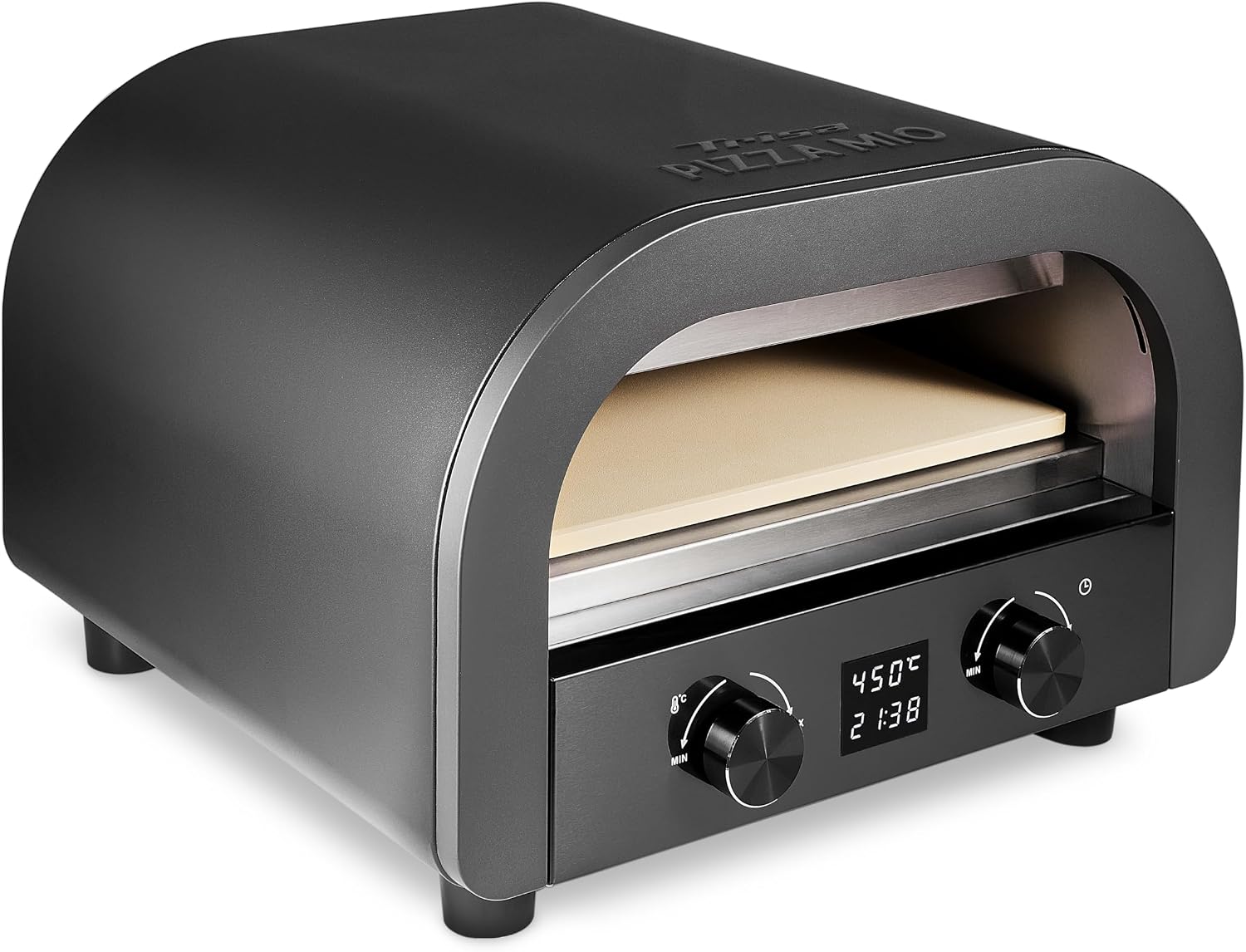 تنور پیتزا برقی تریزا سوئیس Trisa Electric Pizza Oven 450°C کنترل تایمر، سنگ کوردیریت، مناسب برای فضای باز و منزل