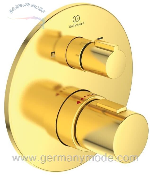 شیر حمام توکار ایدیل استاندارد Ideal Standard Ceratherm T100 Badethermostat Unterputz A5814 brushed gold A5814A2
