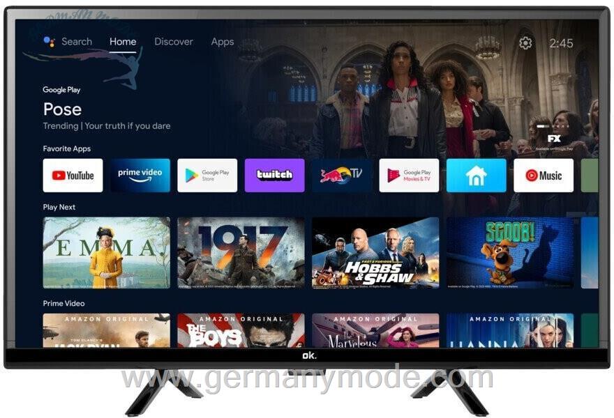 تلویزیون 24 اینچ ال ای دی هوشمند اوکی آلمان OK- ODL 24950 HC-TAB Android TV -Flat- 24 Zoll / 60 cm