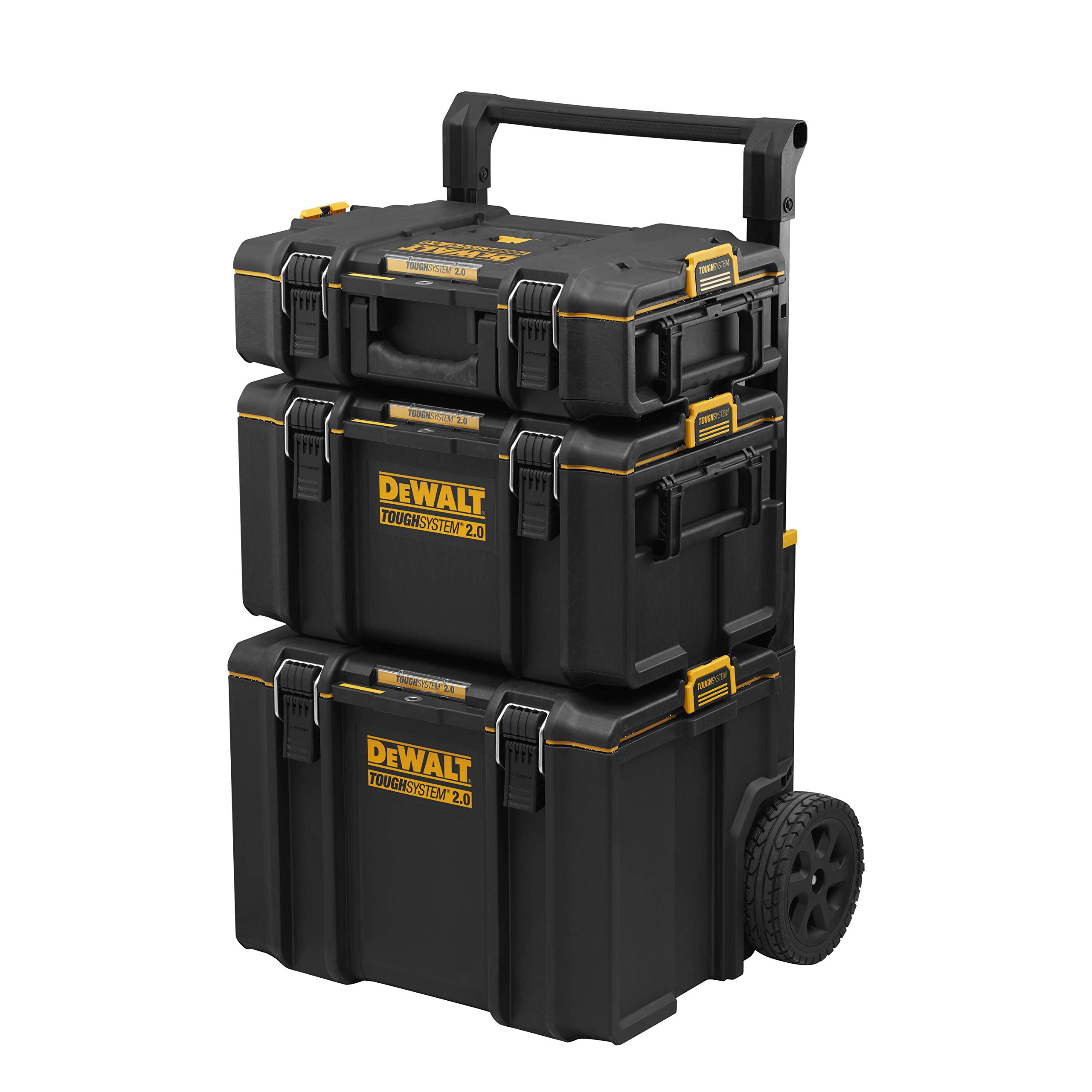 خرید از آمازون - DEWALT TOUGHSYSTEM DS450 + DS300 + DS166، چند رنگ، 2 جعبه + قاب روی چرخ IP65