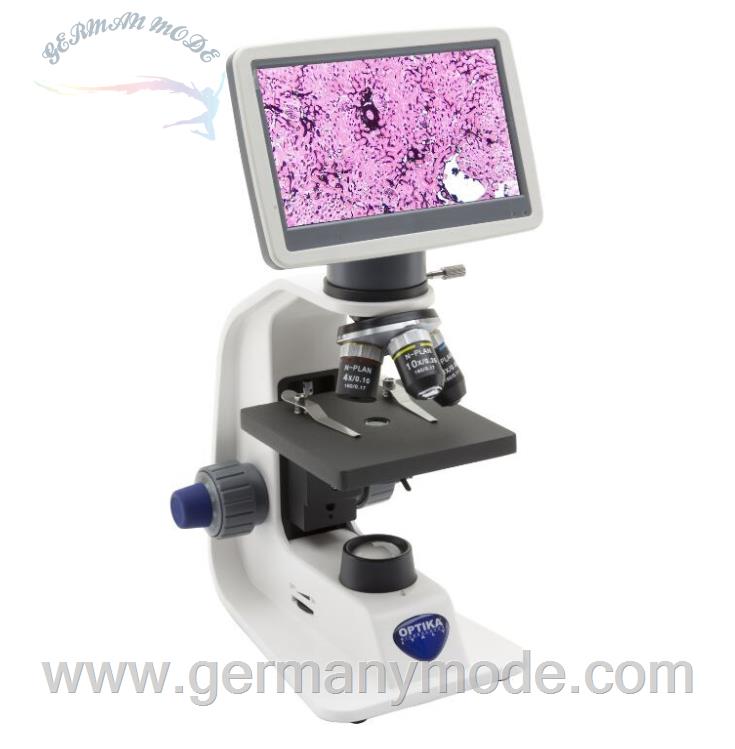میکروسکوپ اپتیکا ایتالیا OPTIKA Mikroskop B-151R-PLV, digital, mono, DIN, n-plan, 40x-400x, X-LED 1W, 2 MP, 30fps, LCD, +head, akku