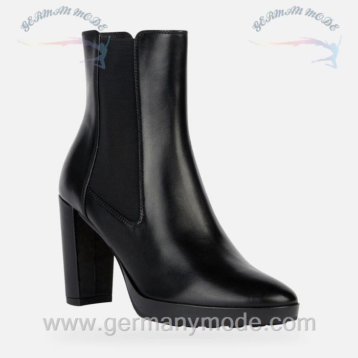 نیم بوت زنانه جی اوکس ایتالیا GEOX STIEFELETTEN MIT HOHEM ABSATZ Walk Pleasure 85 Dame Schwarz