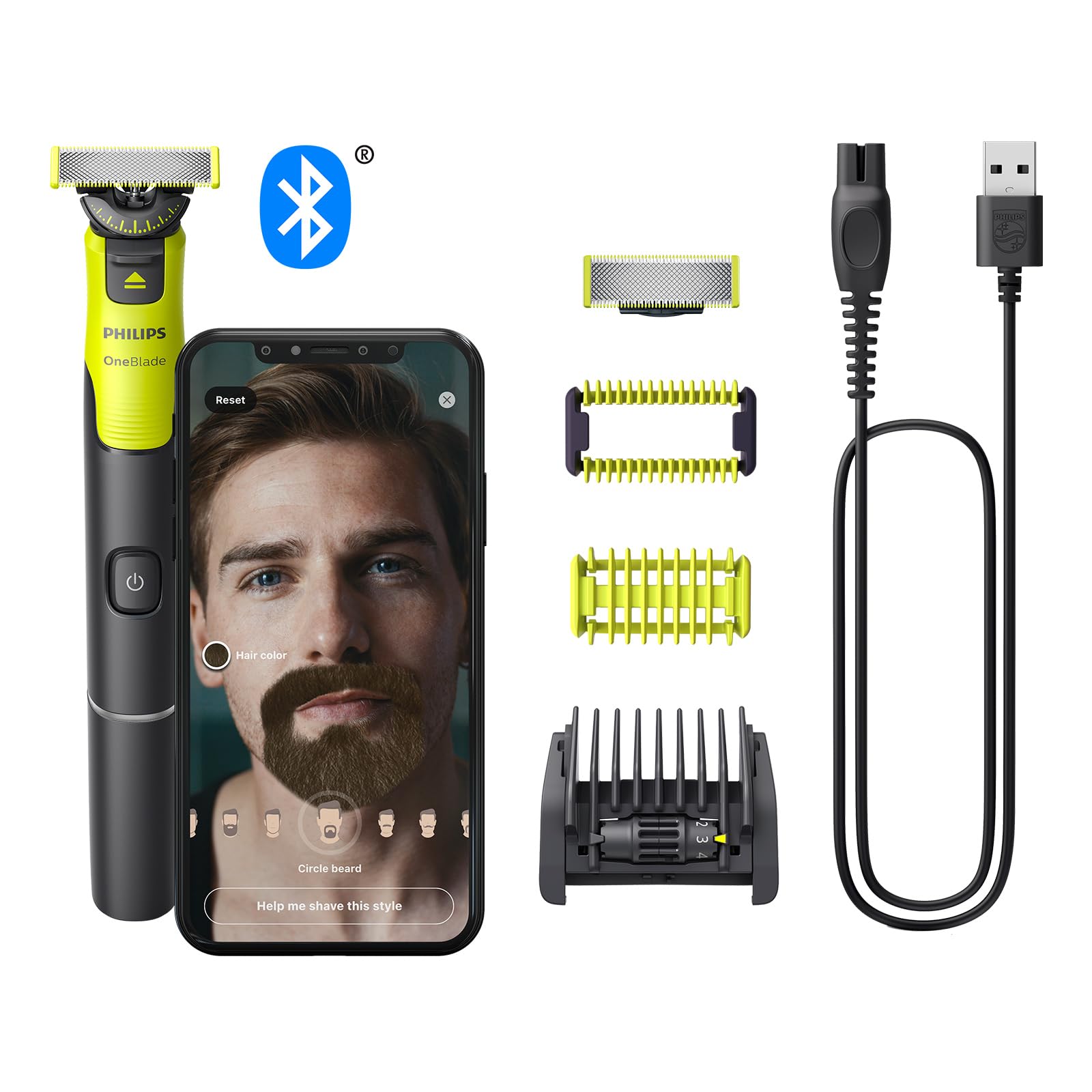 ماشین اصلاح صورت و بدن فیلیپس هلند Philips QP4631/30 قابلیت اتصال به اپلیکیشن ۲ تیغه ۳۶۰ درجه