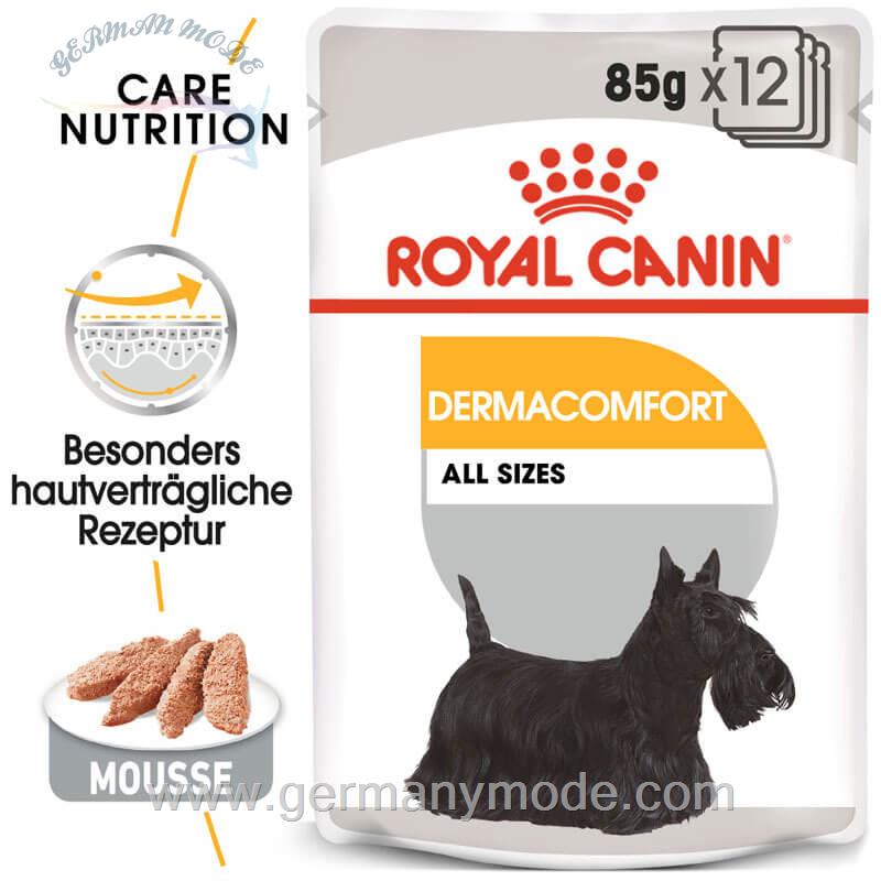 غذا مرطوب سگ با پوست حساس رویال کنین آلمان Royal Canin Dermacomfort 12x85g
