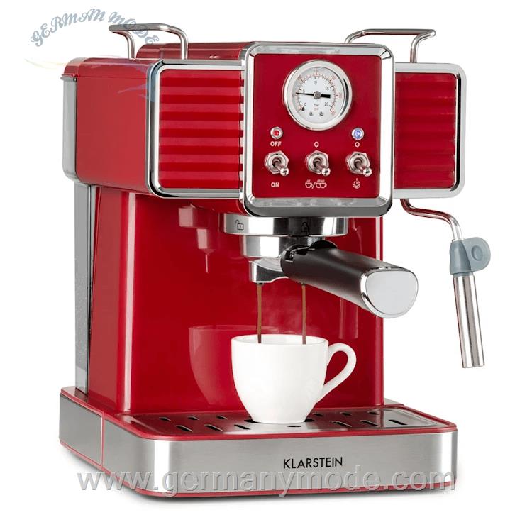 اسپرسو ساز کلارشتاین آلمان Klarstein Gusto Classico Espressomaker 24,8 cm rot