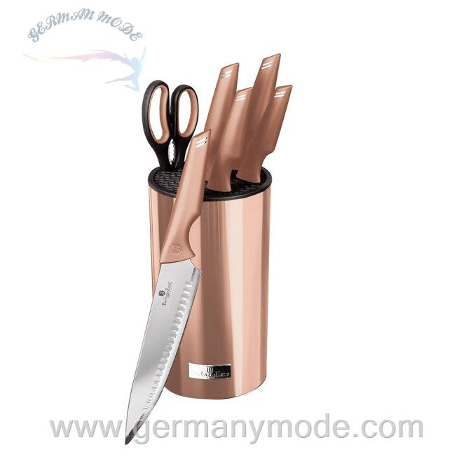 ست چاقو آشپزخانه 7 پارچه برلینگر هاوس مجارستان BERLINGER HAUS KITCHEN KNIFE SET BH 2799 METALLIC LINE ROSE GOLD EDITION