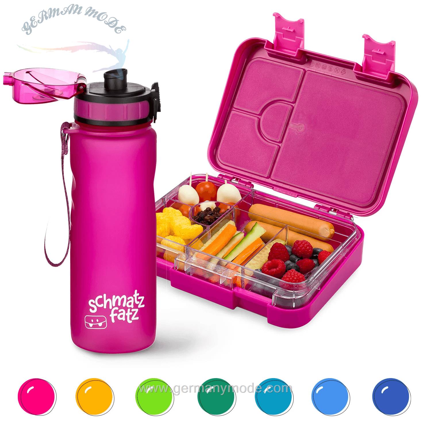 ظرف غذا اسنک کودک و قمقمه کلارشتاین آلمان Klarstein schmatzfatz Frühstücksset, Trinkflasche, Lunchbox Violett