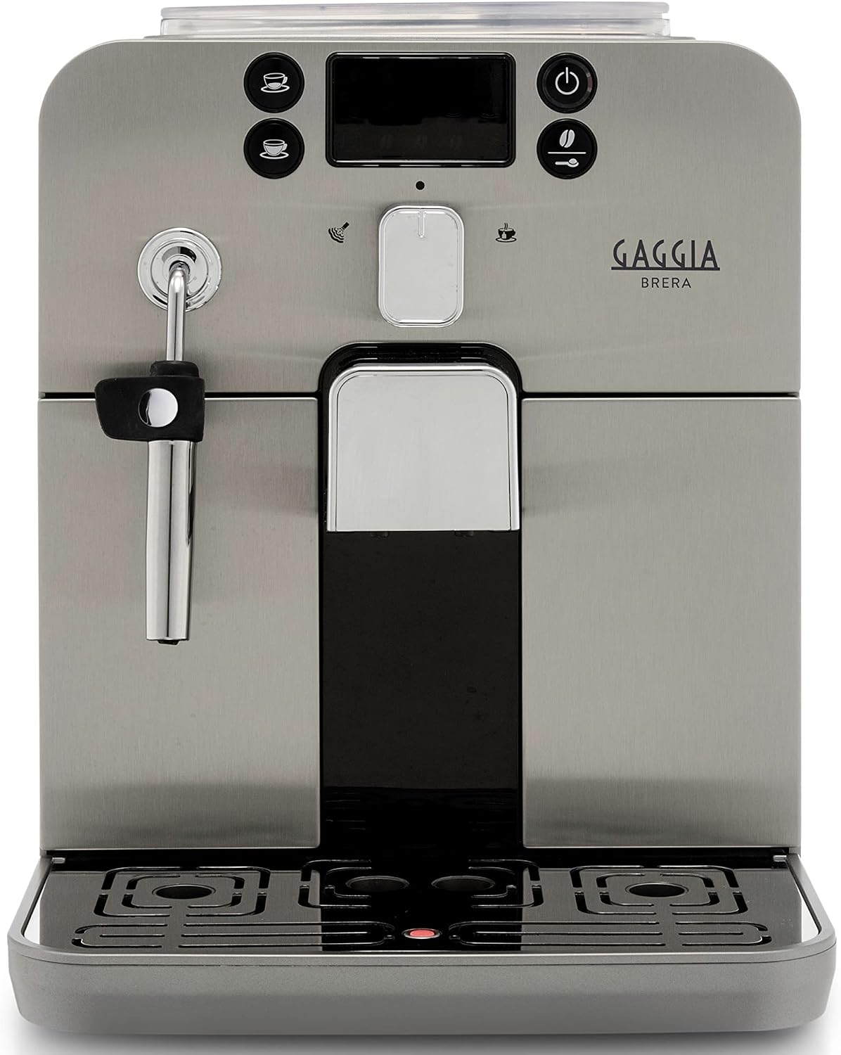 اسپرسو ساز تمام اتوماتیک گاگیا ایتالیا Gaggia RI9305/11 Brera – قهوه ساز تمام اتوماتیک، برای اسپرسو و کاپوچینو، دانه های قهوه یا آسیاب شده، 1400 وات، نقره ای/مشکی، 100% ساخت ایتالیا