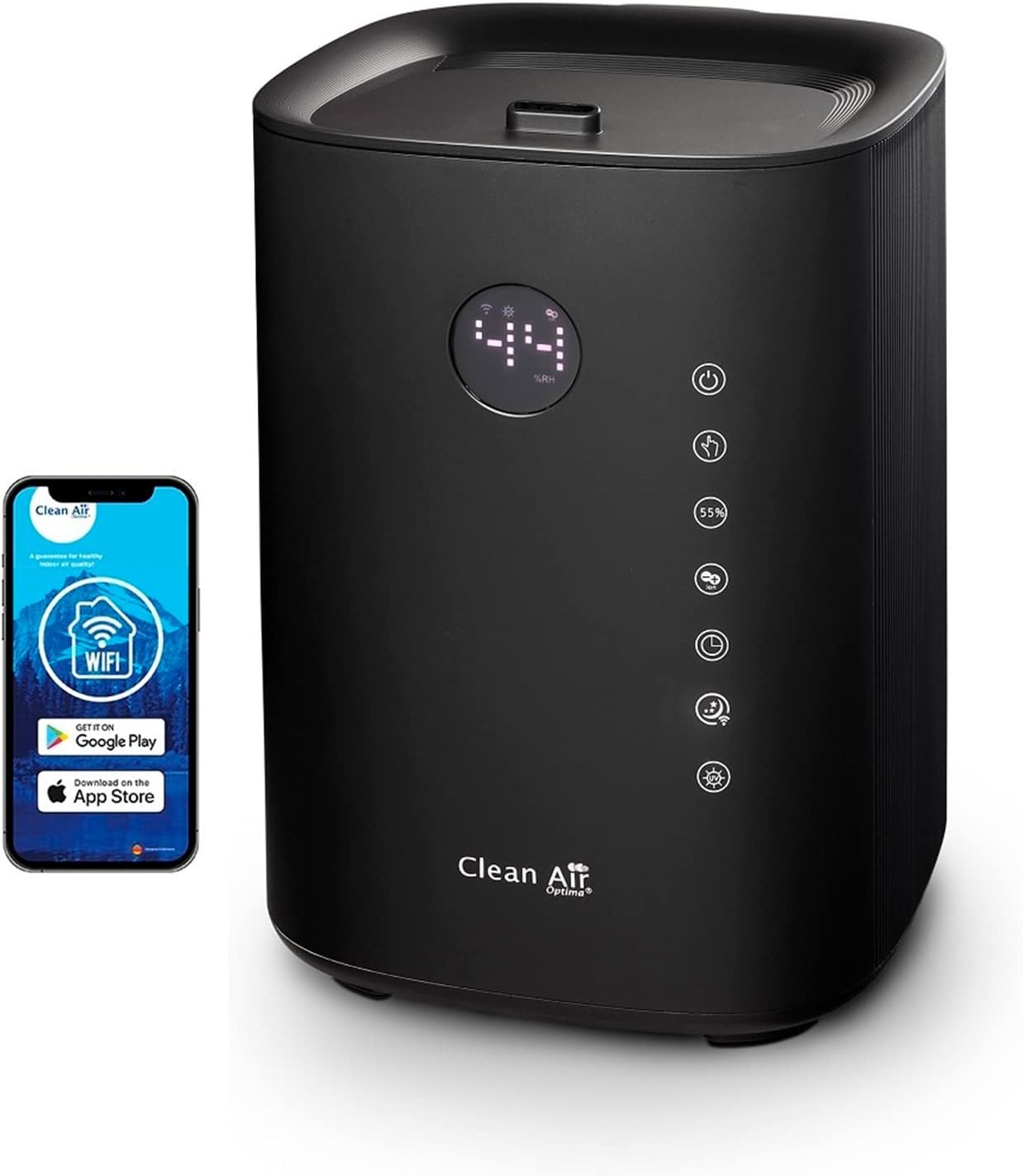 دستگاه رطوبت ساز Clean Air Optima CA-604 Smart Top Filling - مرطوب کننده با یونیزر و رایحه درمانی - حداکثر خروجی رطوبت 400 میلی لیتر در ساعت - ظرفیت مخزن آب 3.8 لیتر - مناسب برای اتاق های تا 55 متر مربع / 140 متر مربع (B)