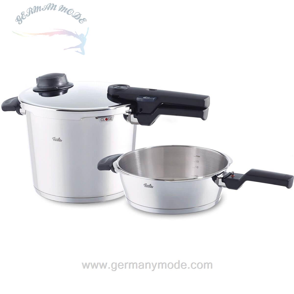 زودپز 2.5 و 6 لیتری فیسلر آلمان Fissler vitavit comfort Schnellkochtopf-Set 2-tlg. 22 cm / 6,0 + 2,5 Liter