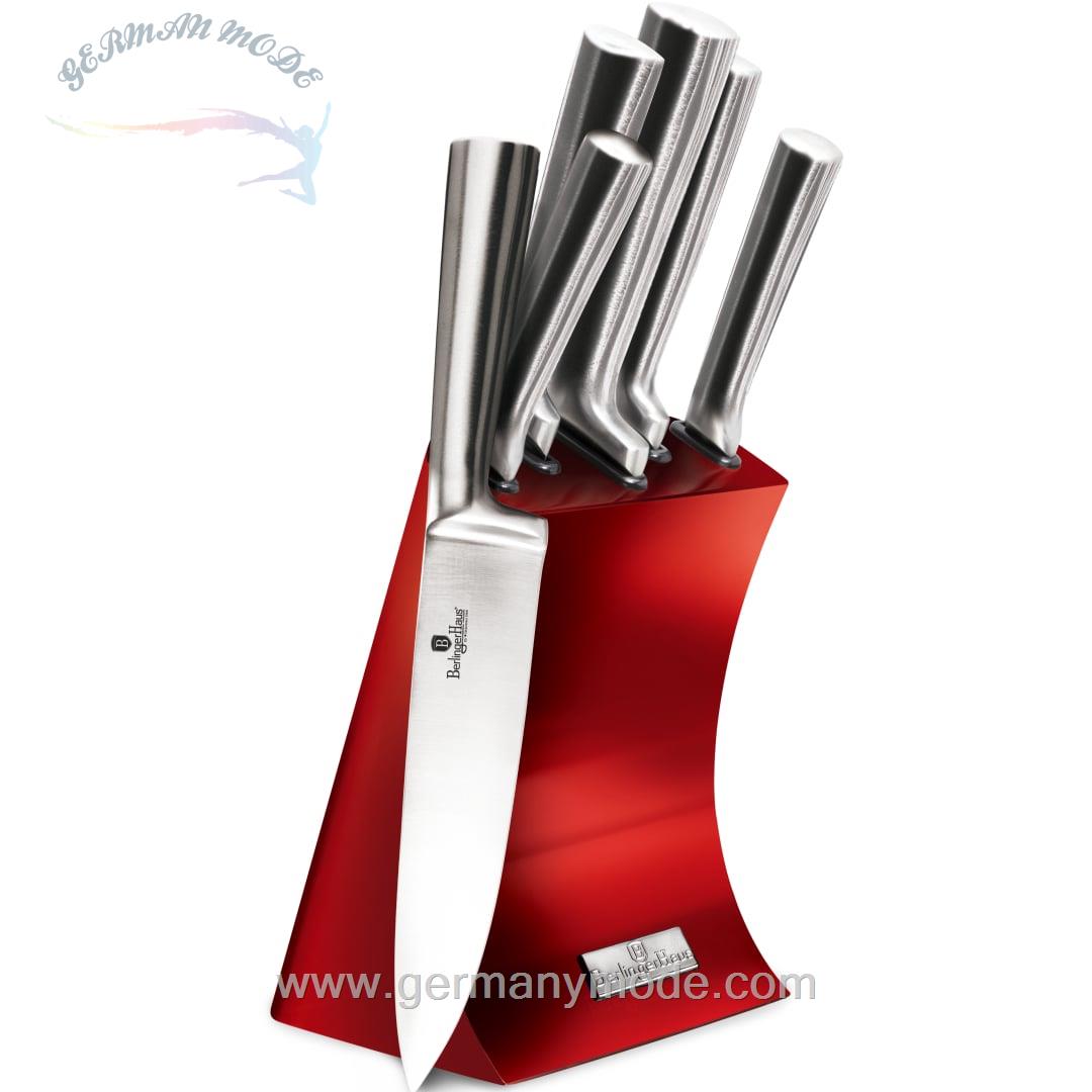 ست چاقو آشپزخانه 6 پارچه برلینگر هاوس مجارستان BERLINGER HAUS KNIFE SET WITH STAND BH/2450 BURGUNDY LINE