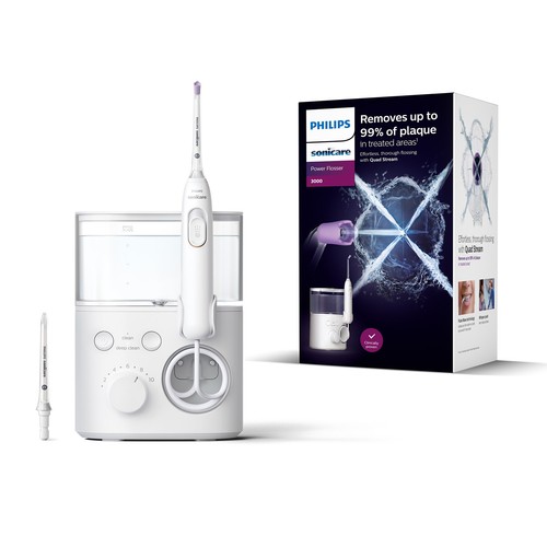 خرید از ایبی - دستگاه آبیاری خوراکی فلوسر White Philips Sonicare 3000 QuadStream، 2 حالته
