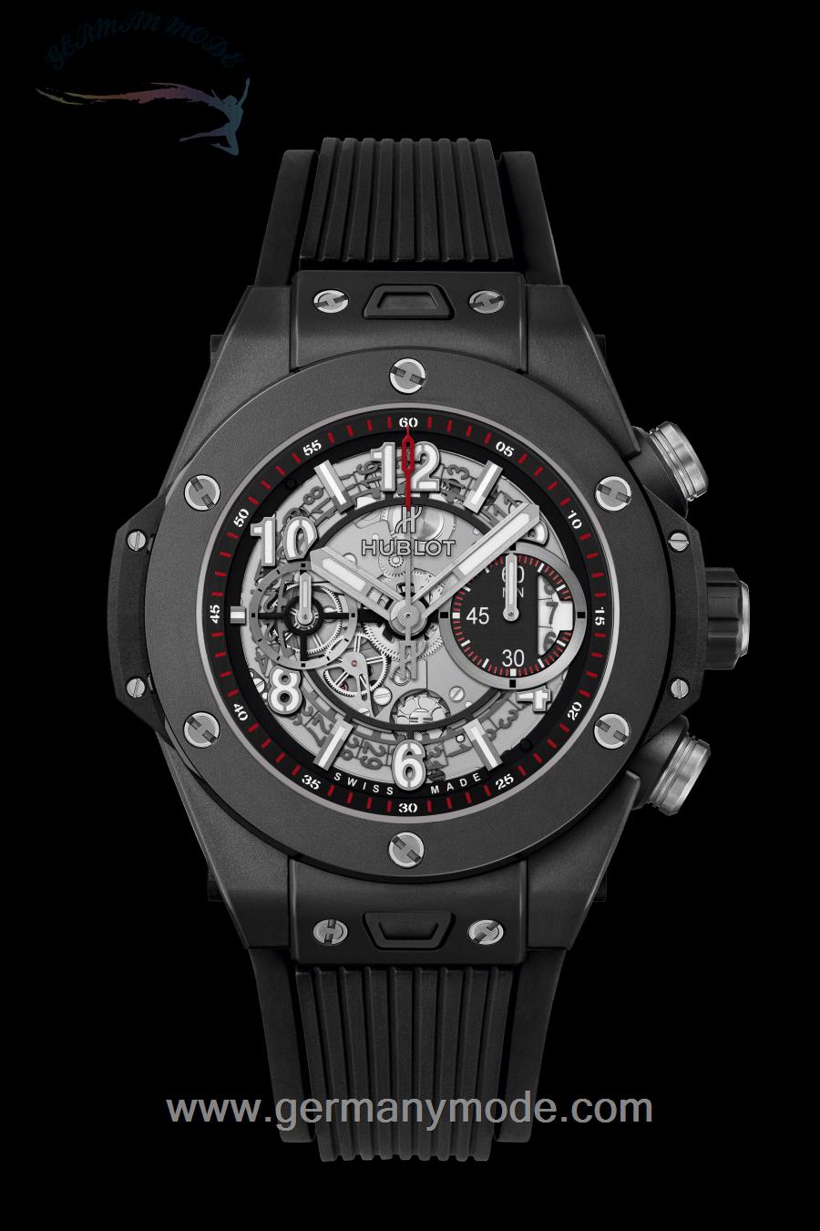 ساعت مچی مردانه هابلوت سوئیس HUBLOT UNICO BLACK MAGIC 45MM